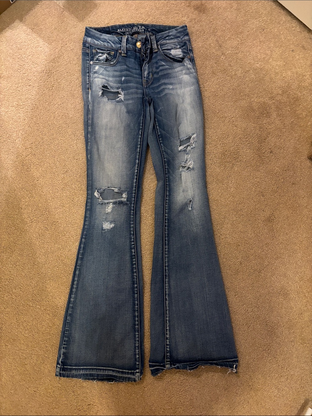 American Eagle Distressed Flare Jeans